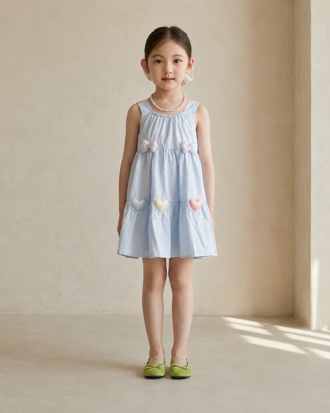 Hearts & Bows Tiered Poplin Dress