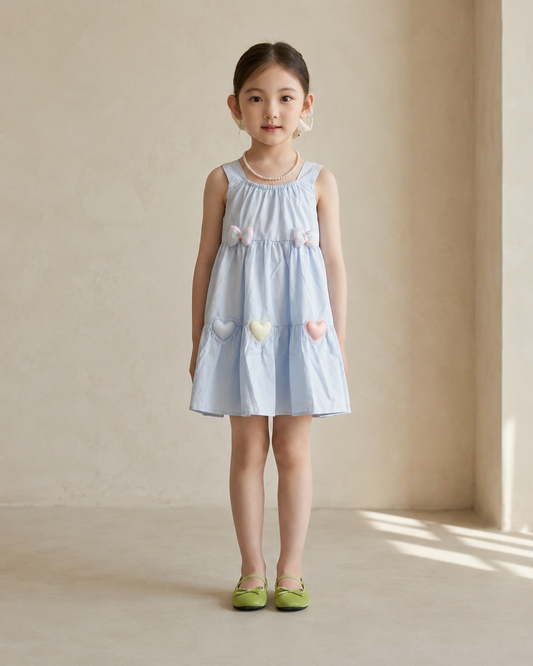 Hearts & Bows Tiered Poplin Dress