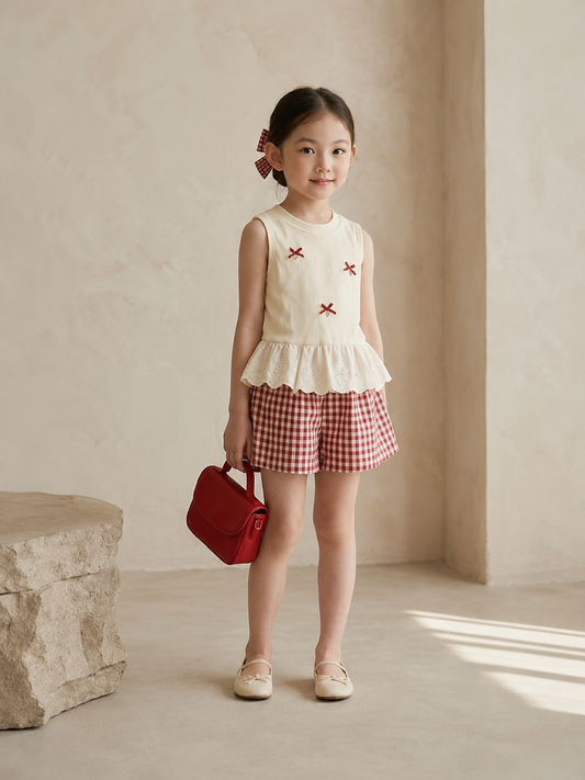 Gingham & Ruffle Child Set