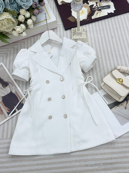 Scarlet Elegance Blazer Dress