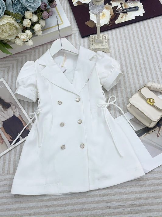 Scarlet Elegance Blazer Dress