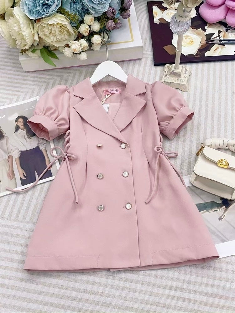Scarlet Elegance Blazer Dress