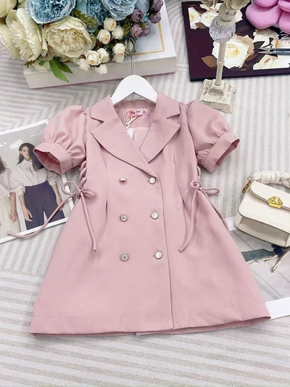 Scarlet Elegance Blazer Dress