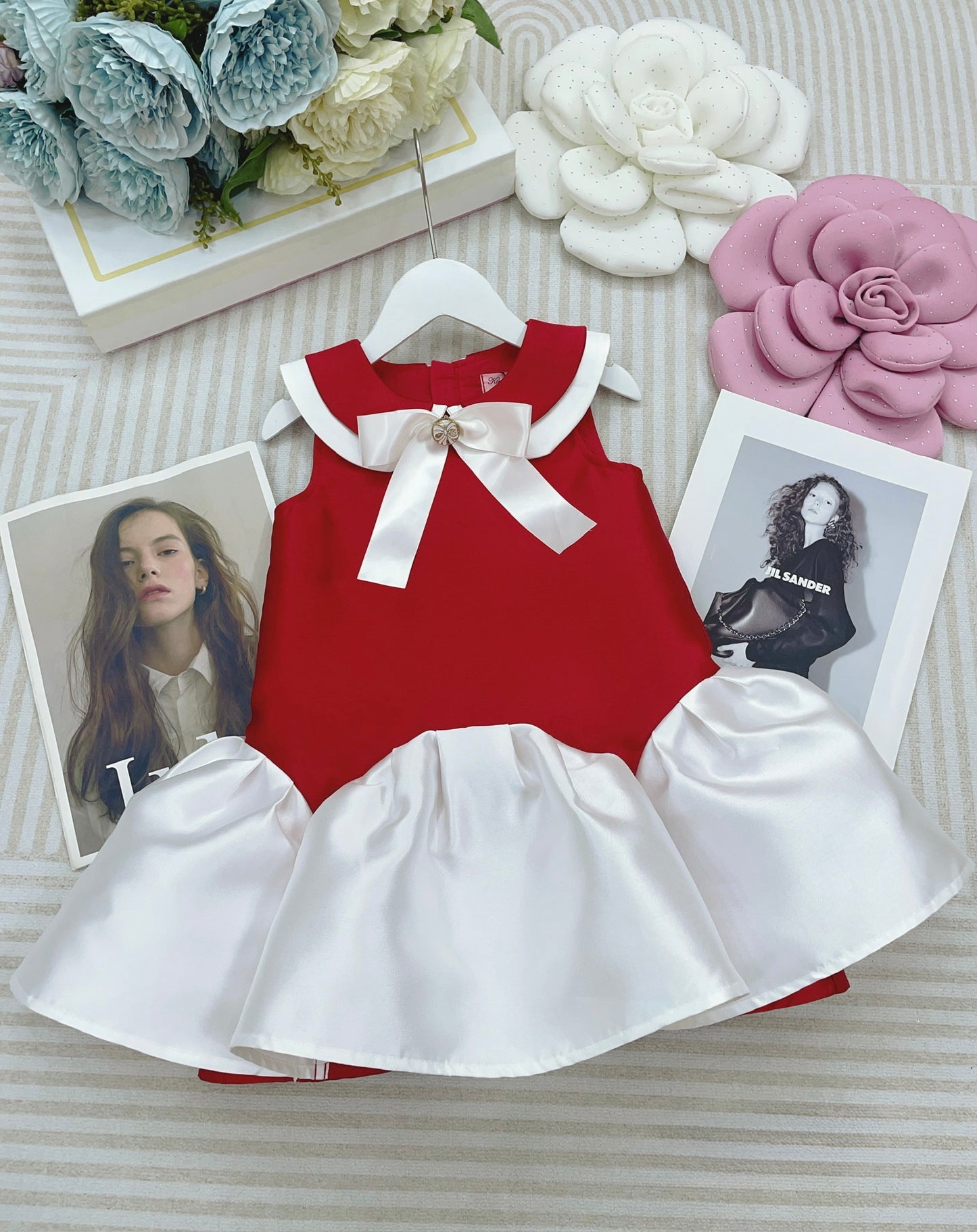Satin Bow Party Dress for Girls