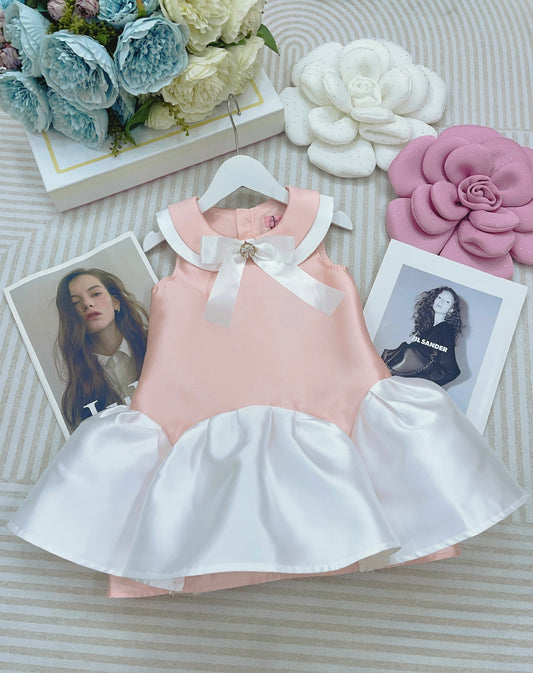 Satin Bow Party Dress for Girls