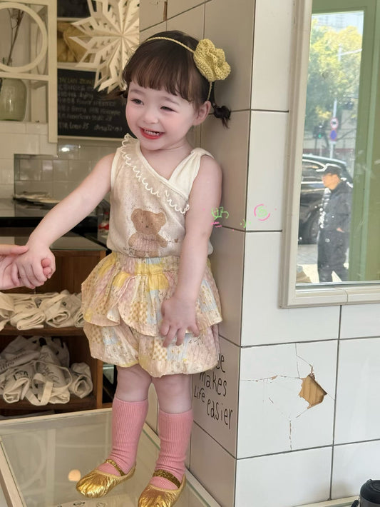 Teddy Patch Bloomer Set