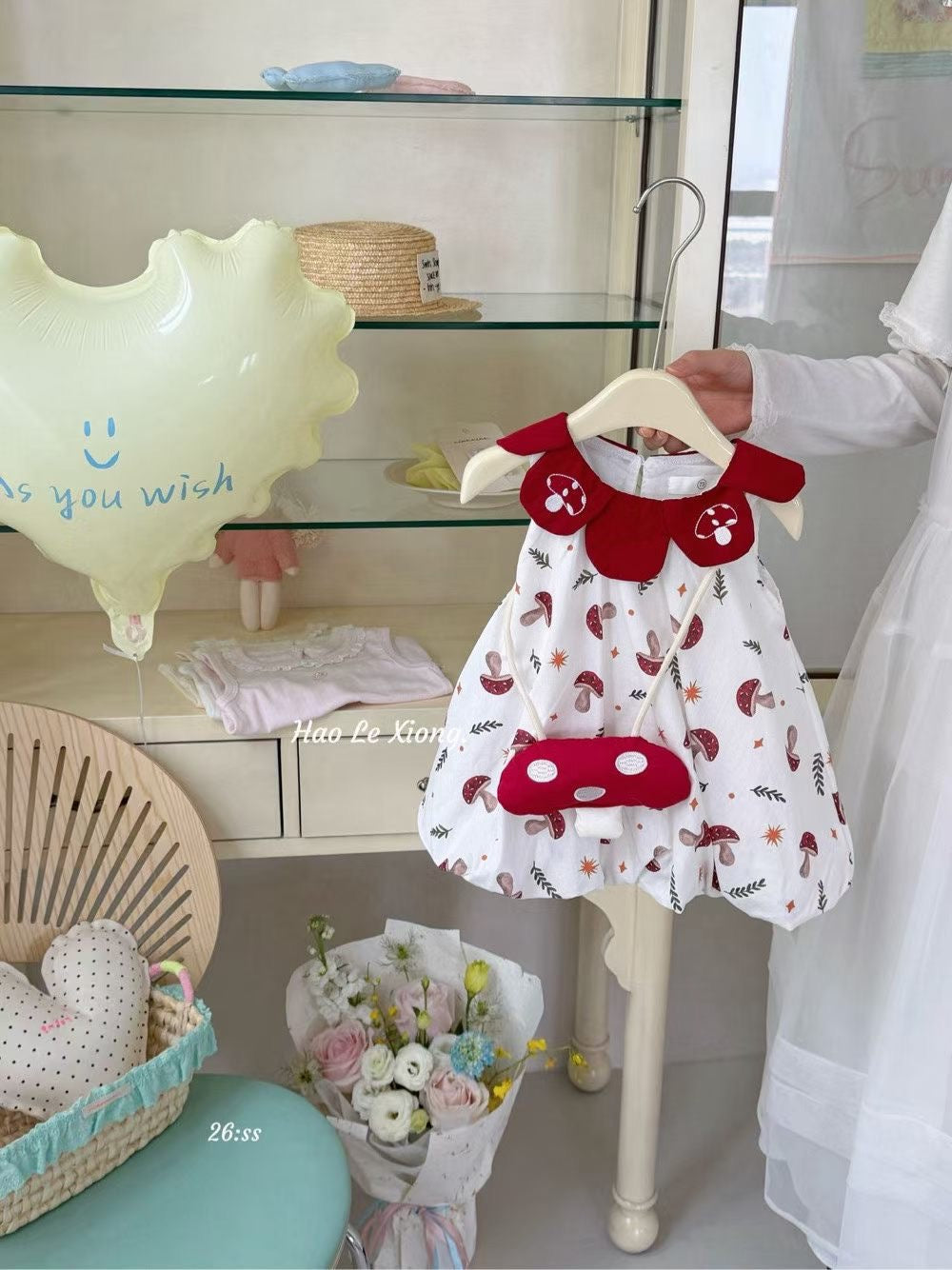 Mushroom Charm Baby Dress Set