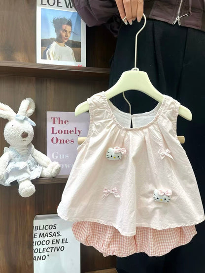 Hello Kitty Gingham Shorts Set