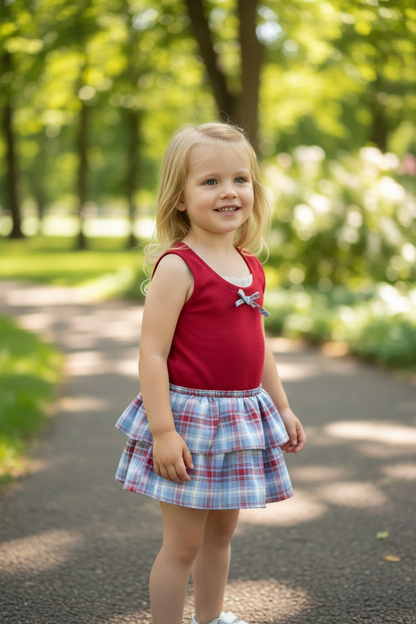Plaid Twirl Skirt Set