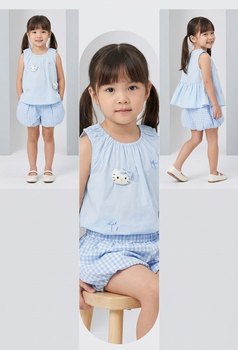 Hello Kitty Gingham Shorts Set