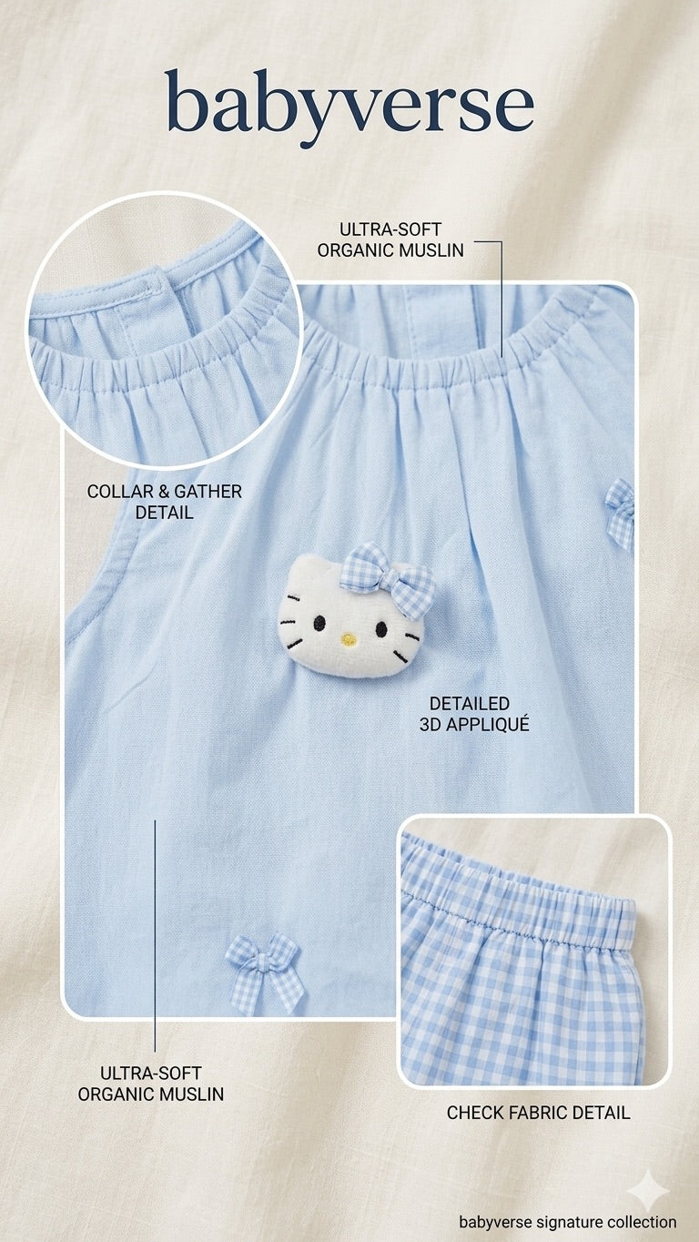 Hello Kitty Gingham Shorts Set