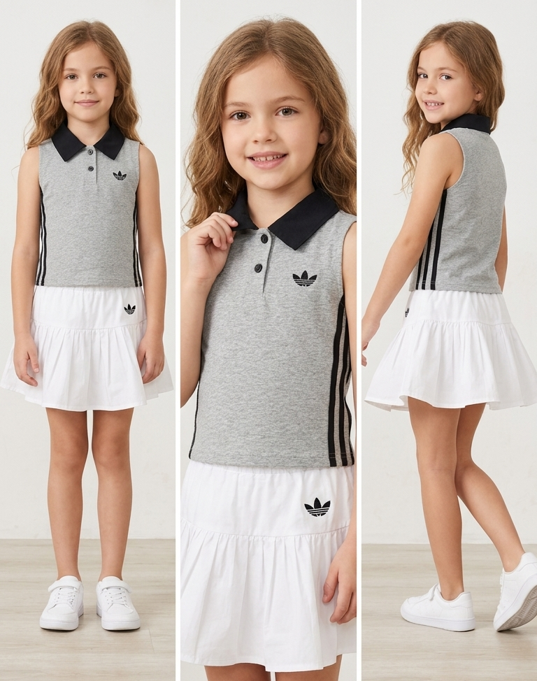 Sporty Polo Skirt Set