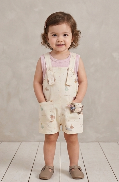 Happy Puppy Pinafore Dungaree Set