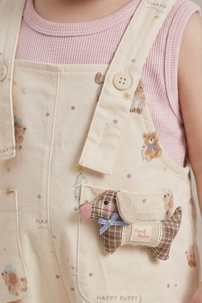 Happy Puppy Pinafore Dungaree Set
