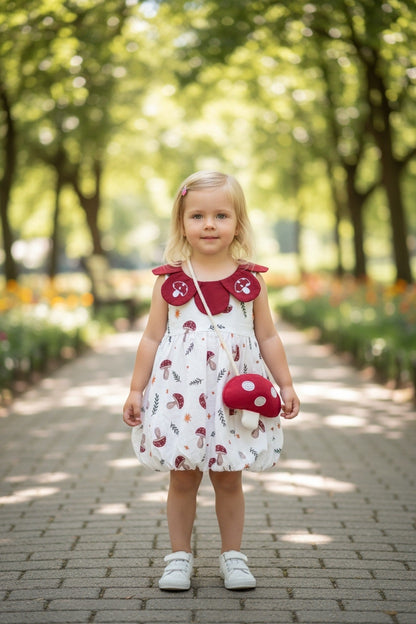 Mushroom Charm Baby Dress Set