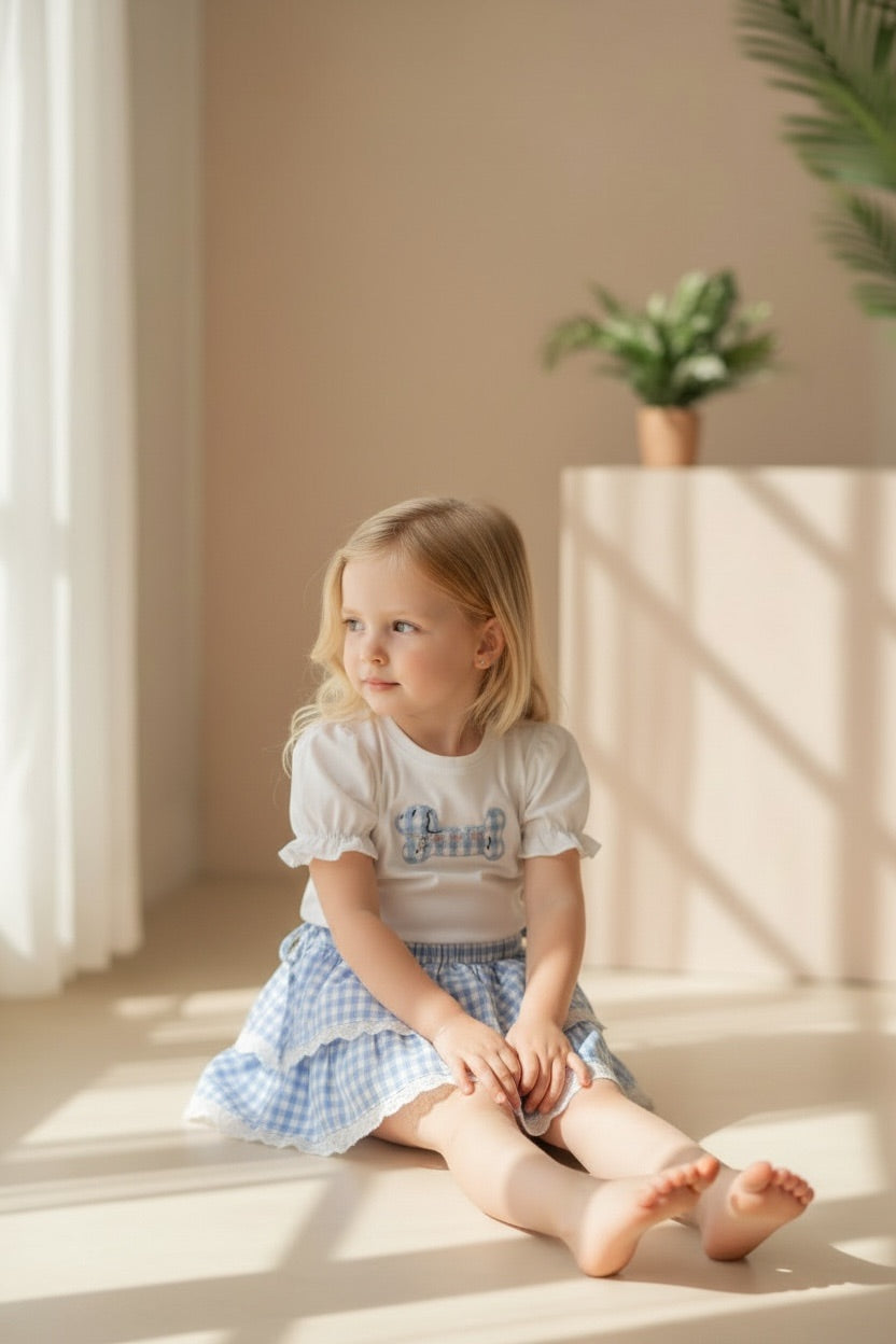 Gingham Layered Skirt Set