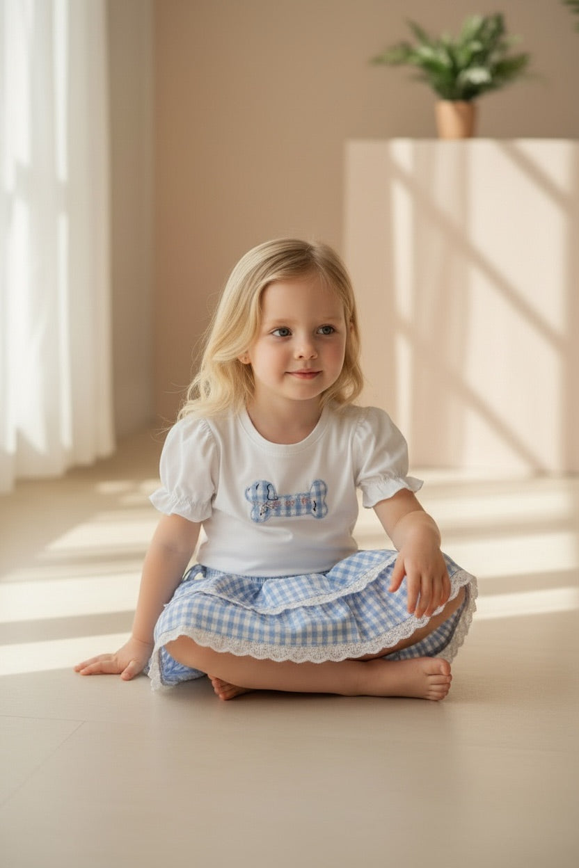Gingham Layered Skirt Set