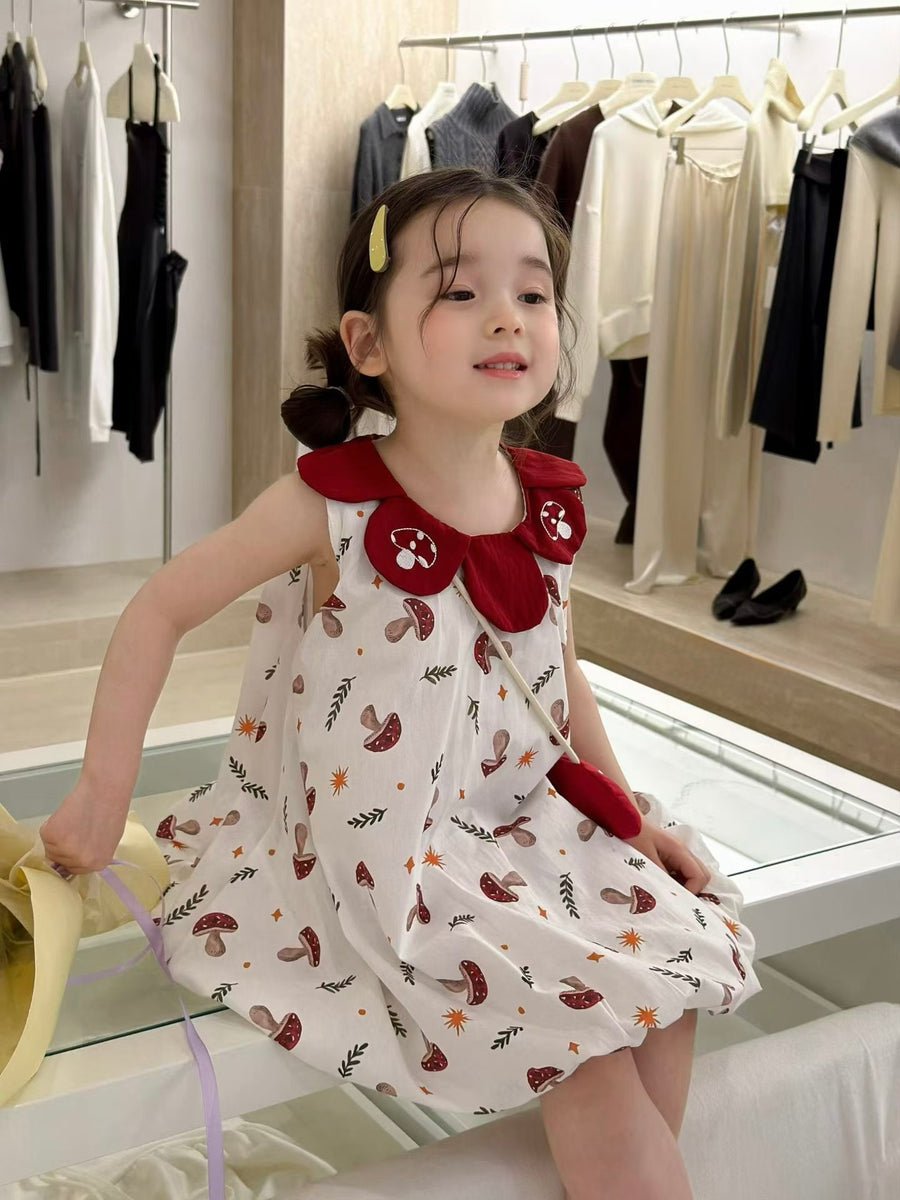 Mushroom Charm Baby Dress Set
