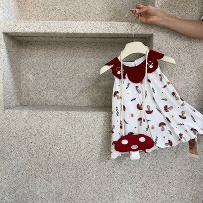 Mushroom Charm Baby Dress Set
