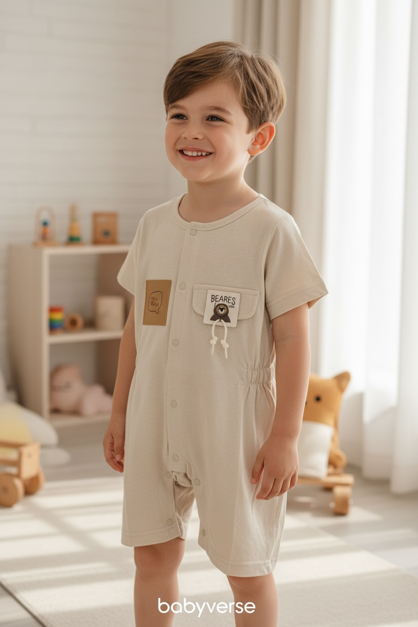 Bear Pocket Summer Romper