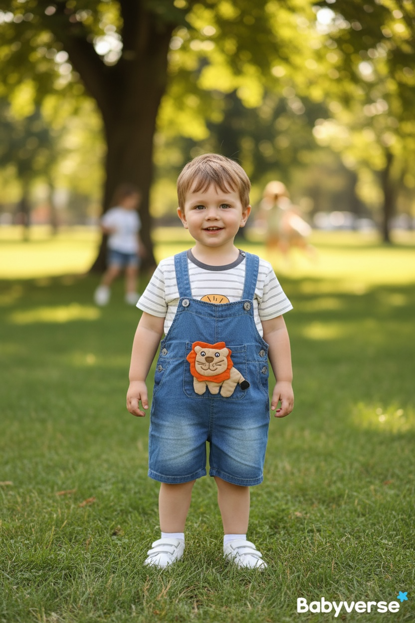Roaring Lion Denim Dungaree Set