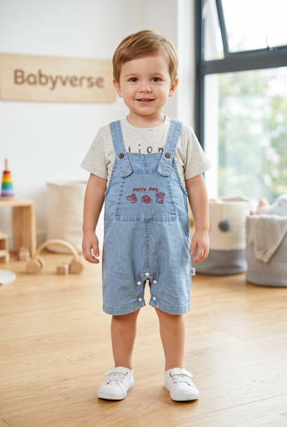 Puppy Diary Denim Dungaree Set