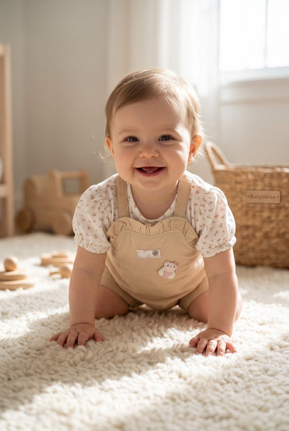 Happy Puppy Pinafore Dungaree Set