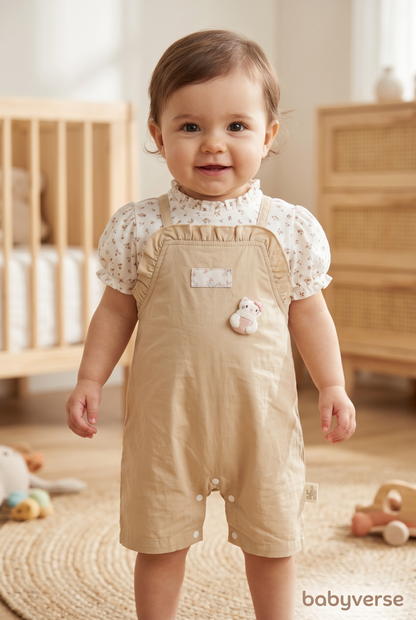 Happy Puppy Pinafore Dungaree Set