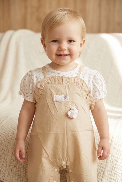 Happy Puppy Pinafore Dungaree Set
