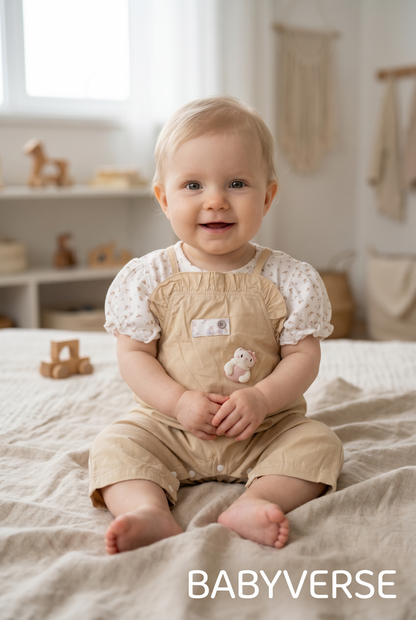 Happy Puppy Pinafore Dungaree Set