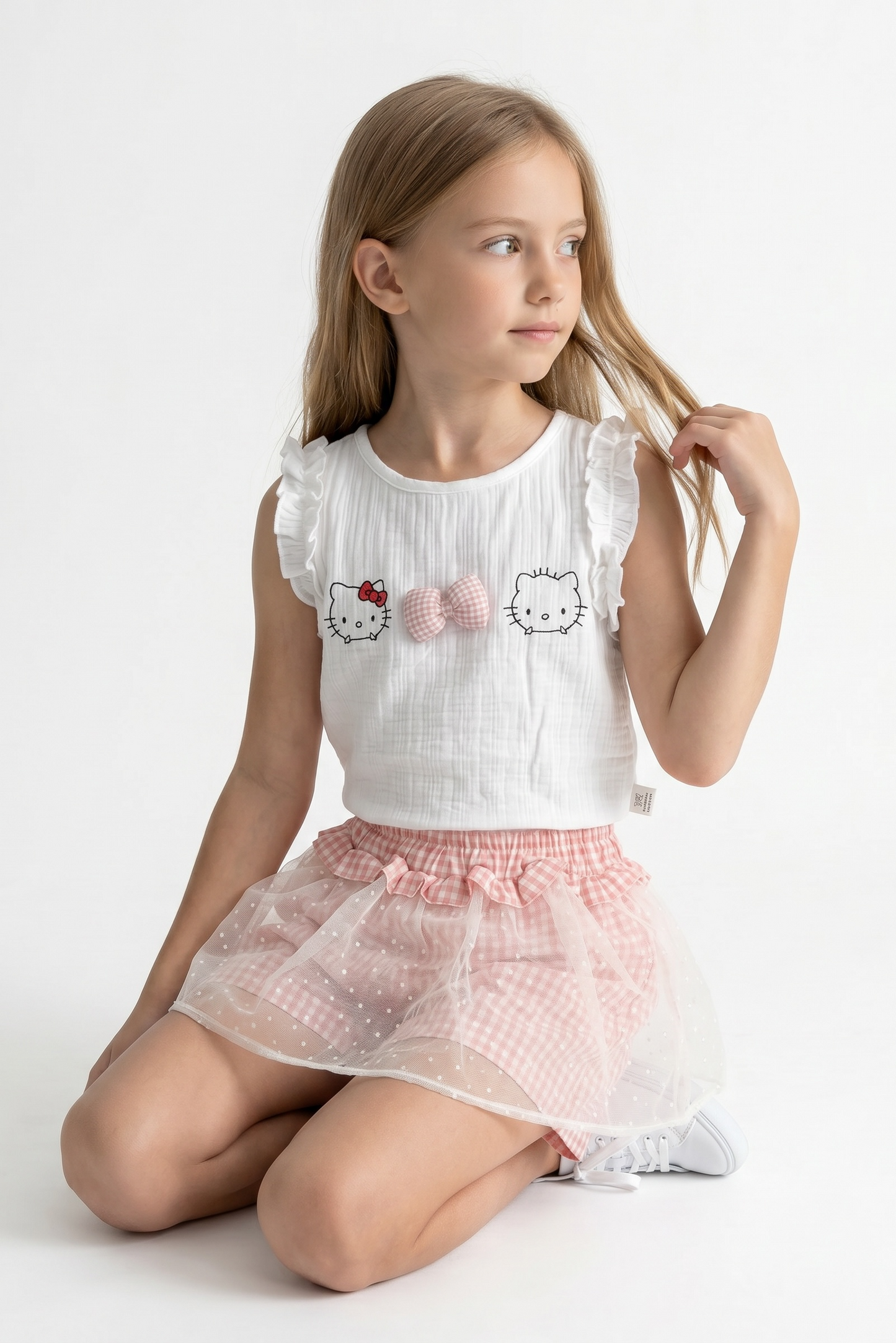 Sweet Kitty Tulle Skort Set