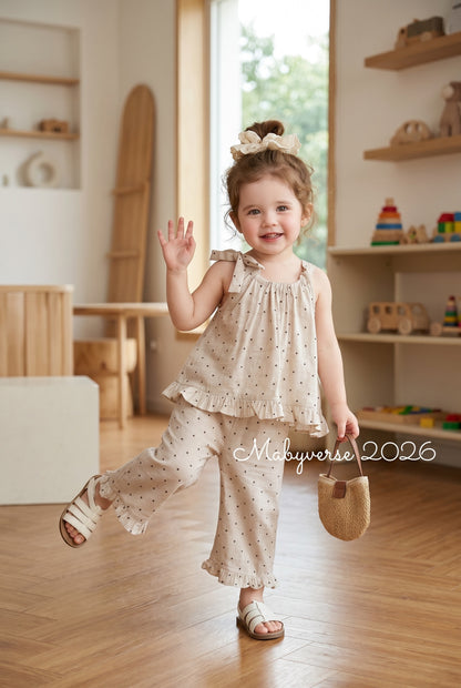 Polka Charm Ruffle Co-Ord Set