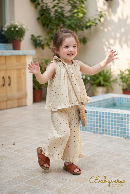 Polka Charm Ruffle Co-Ord Set