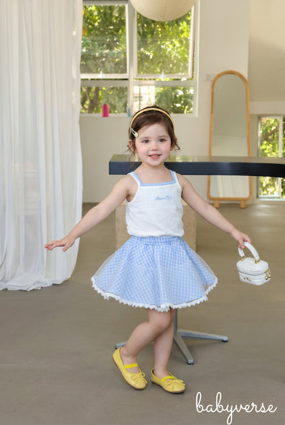 Gingham Twirl Skirt Set