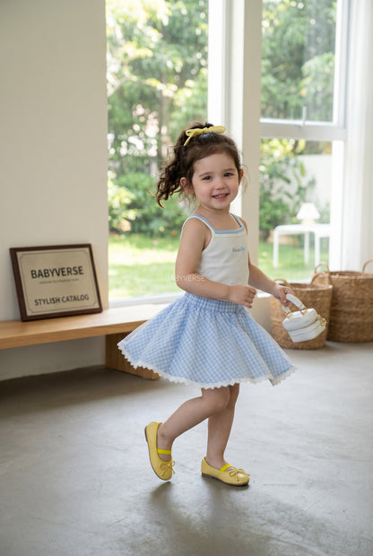 Gingham Twirl Skirt Set