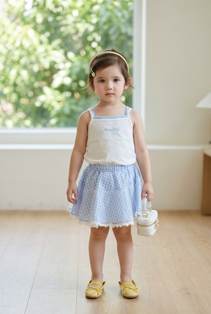 Gingham Twirl Skirt Set