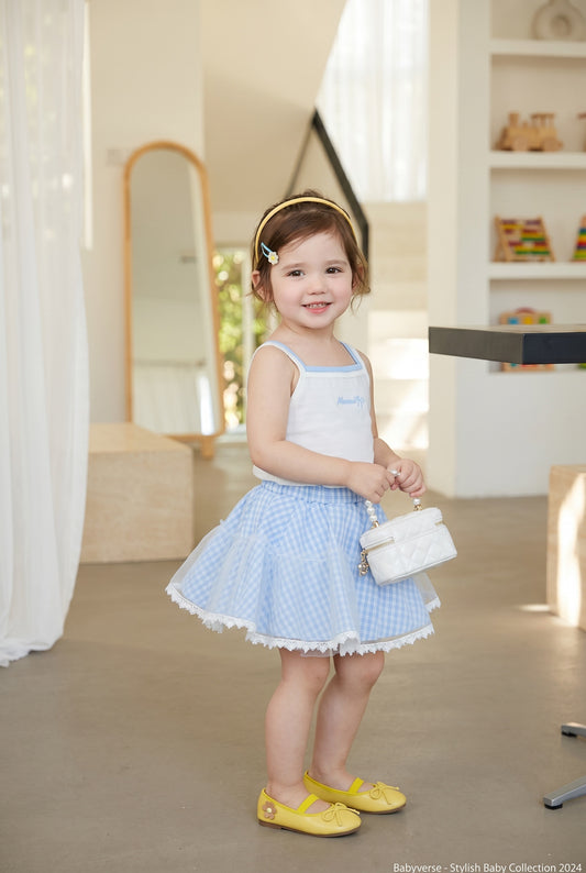 Gingham Twirl Skirt Set