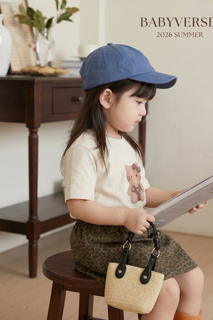 Kitty Print Leopard Skirt Set
