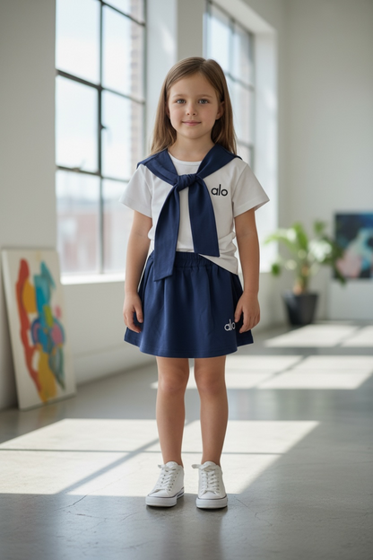 BabyVerse Sailor Bow Skirt Set