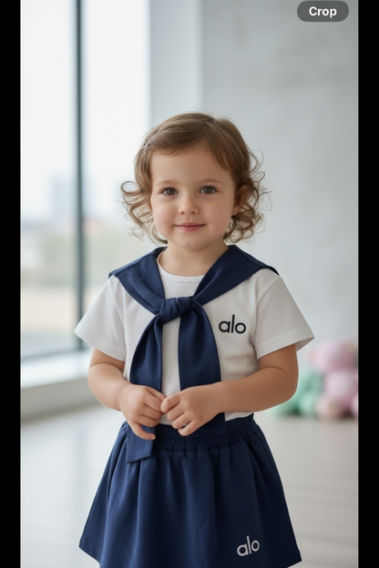 BabyVerse Sailor Bow Skirt Set