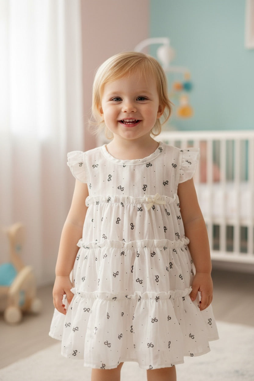 Premium Cotton Tiered Ruffle Dress Sleepwear