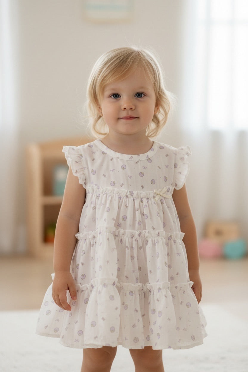 Premium Cotton Tiered Ruffle Dress Sleepwear