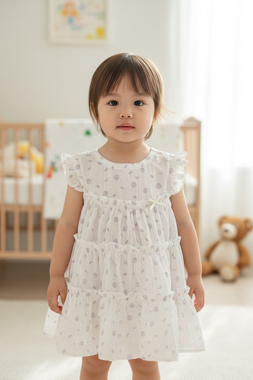 Premium Cotton Tiered Ruffle Dress Sleepwear
