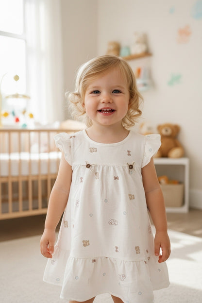 Premium Cotton Flutter Sleeve Baby Sleepwear