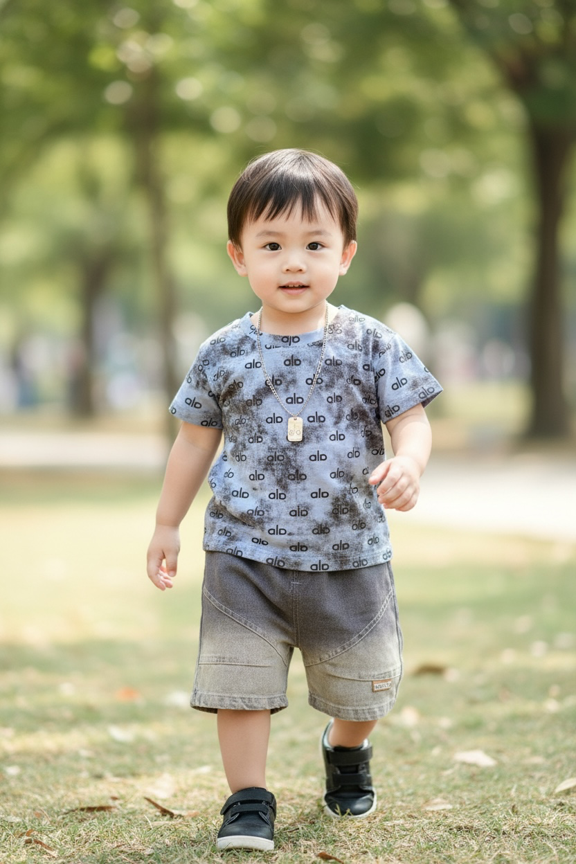 Urban Cargo Denim Shorts Set