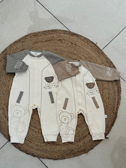 Teddy Varsity Full-Sleeve Winter Romper