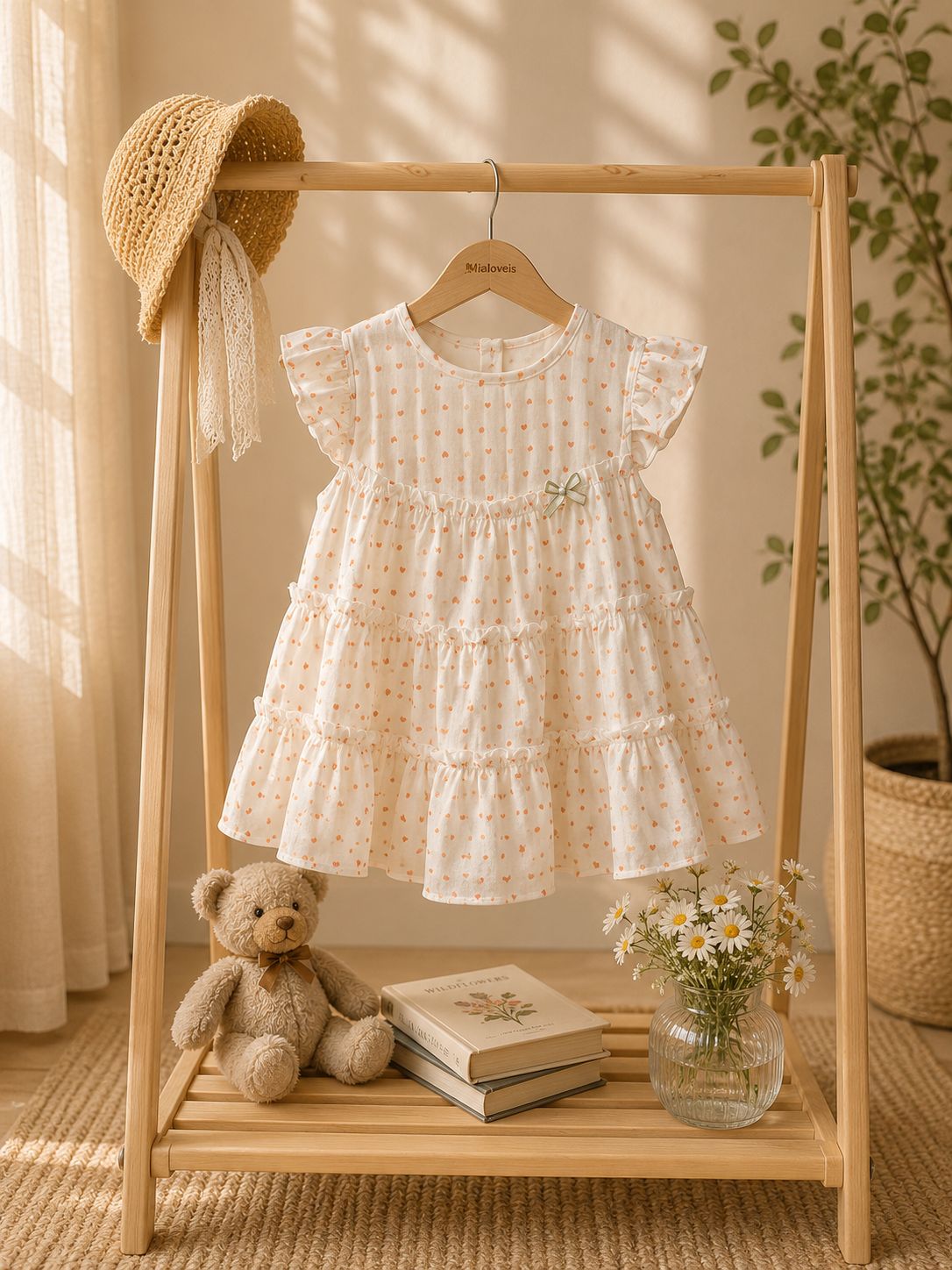 Premium Cotton Tiered Ruffle Dress Sleepwear