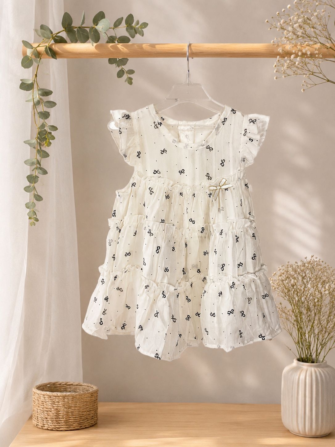 Premium Cotton Tiered Ruffle Dress Sleepwear