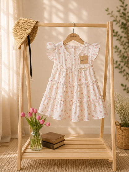Premium Cotton Tiered Ruffle Dress Sleepwear