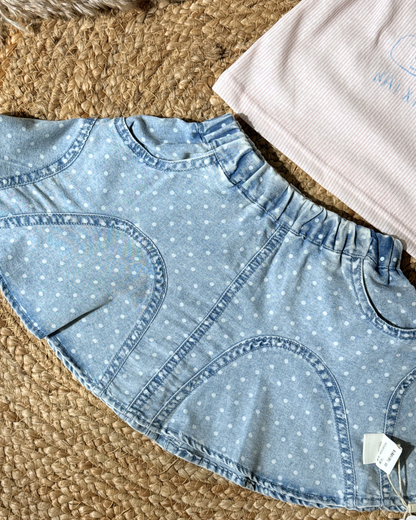 Butterfly Denim Skater Co-Ord Set